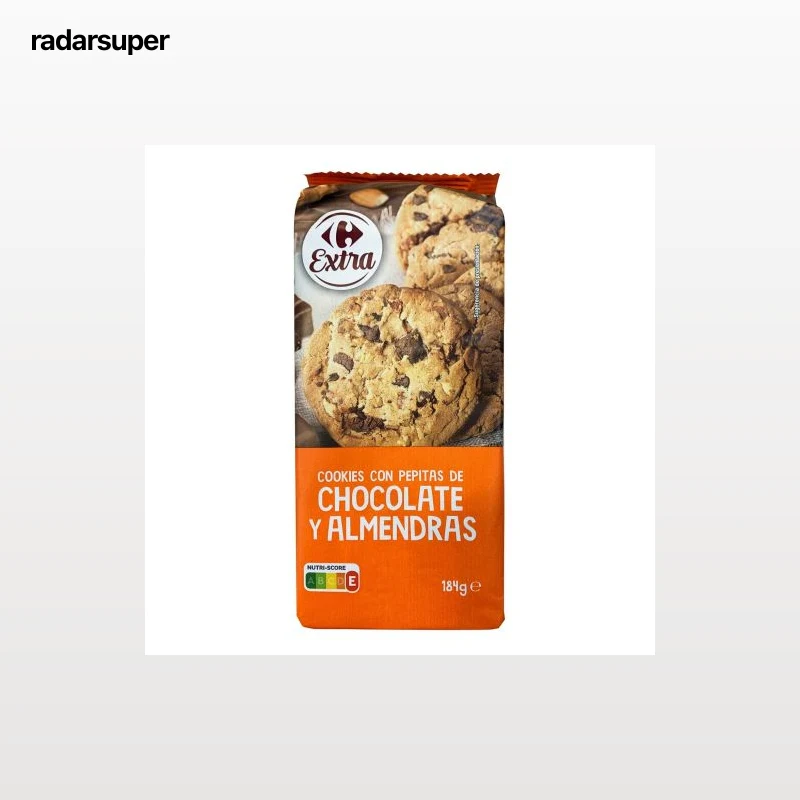 Galletas cookies con pepitas de chocolate y almendras Carrefour Extra 184 g.