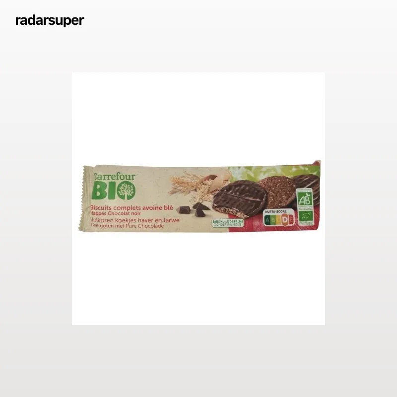 Galletas de avena con chocolate negro ecológicas Carrefour Bio 200 g.