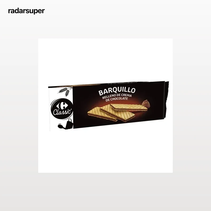 Galletas de barquillo rellena sabor chocolate Carrefour 210 g.