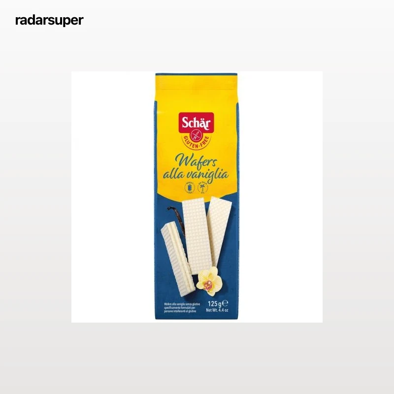 Galletas de barquillo rellenas de vainilla Schär sin gluten 125 g.