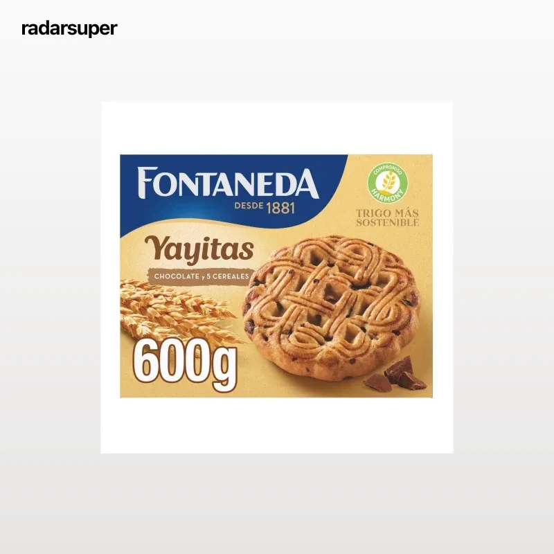 Galletas de cereales con gotas de chocolate Fontaneda 600 g.