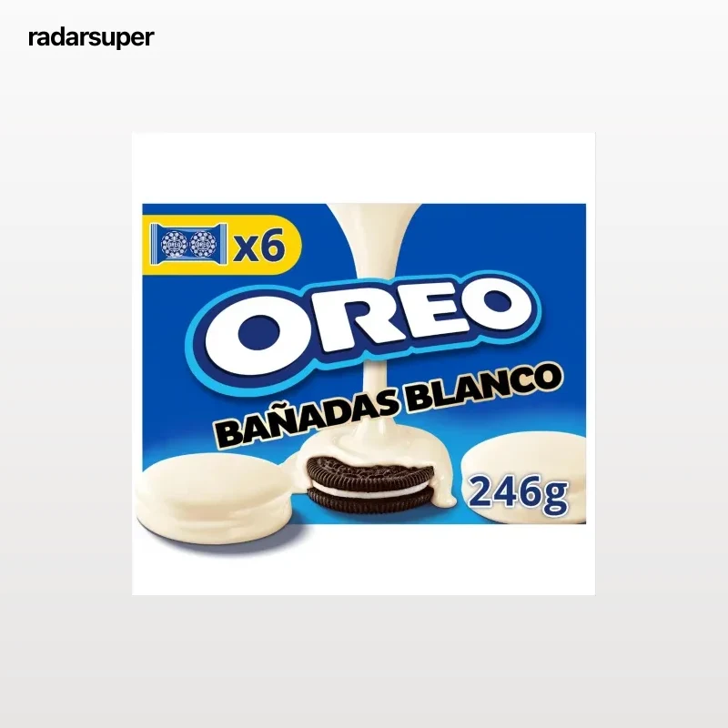 Galletas de chocolate rellenas de crema bañadas en chocolate blanco Oreo 246 g.
