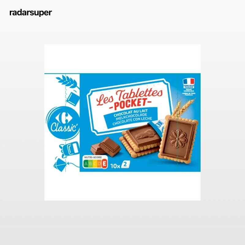 Galletas de mantequilla con tabletas de chocolate Carrefour Classic 250 g.