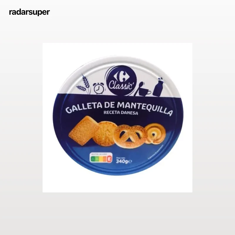 Galletas de mantequilla receta danesa Carrefour Classic 340 g.