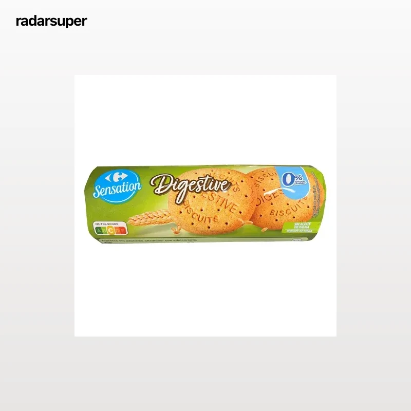 Galletas digestive Sensation Carrefour sin azúcar añadido 400 g.
