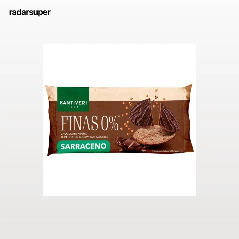Galletas finas chocolate negro sarraceno Santiveri 0% azucares añadidos 90 g,