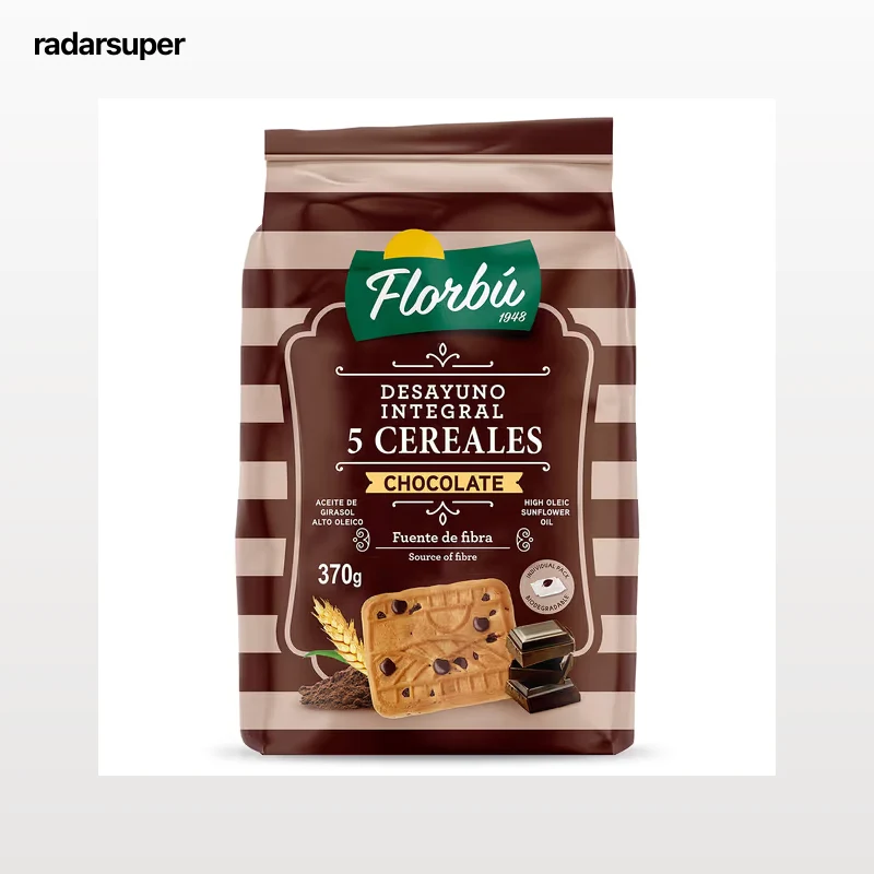 Galletas integrales con 5 cereales y chocolate Florbu 370 g