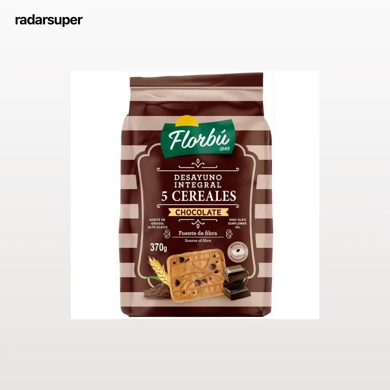 Galletas integrales de cereales y chocolate  Florbú 400 g.