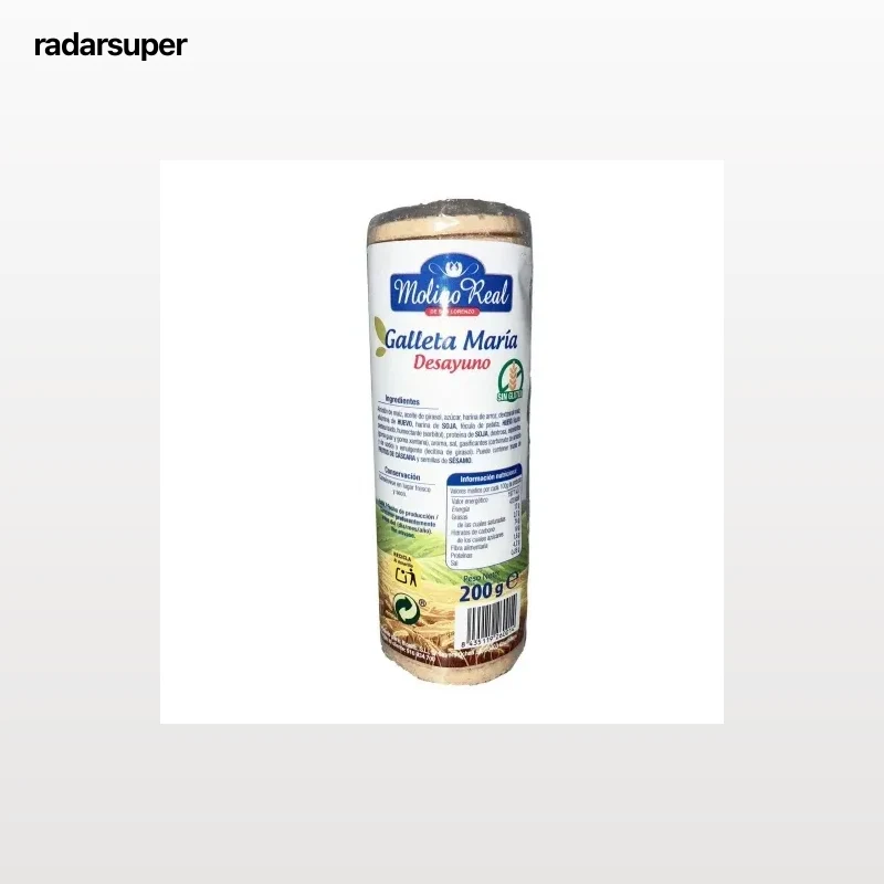 Galletas María desayuno Molino Real sin gluten 200 g.