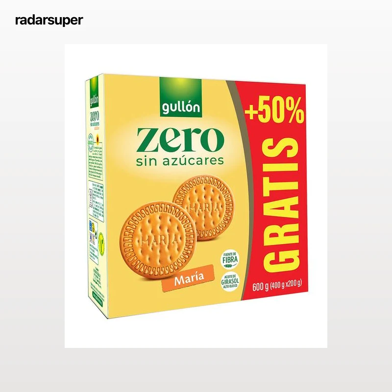 Galletas María sin azúcar añadido zero Gullón 400+200g
