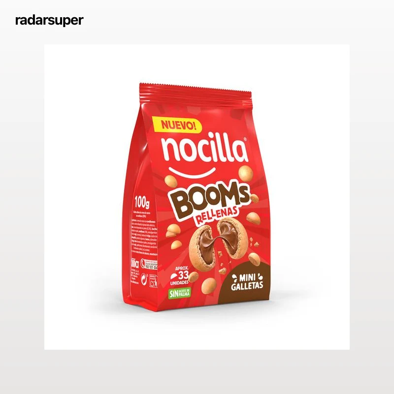 Galletas mini rellenas de Nocilla Booms 100g