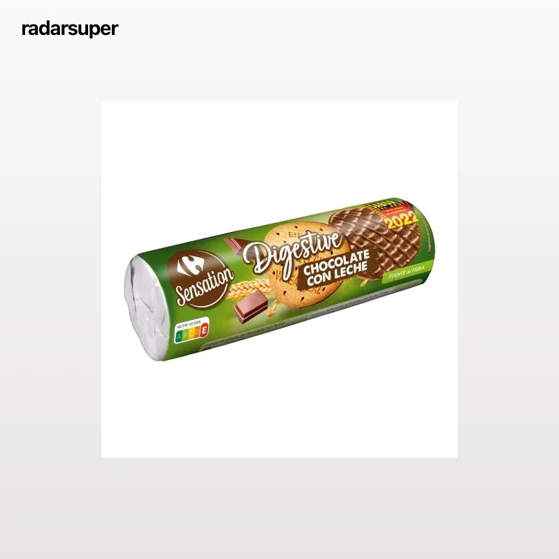 Galletas recubiertas de chocolate con leche Digestive Carrefour Sensation 300 g.