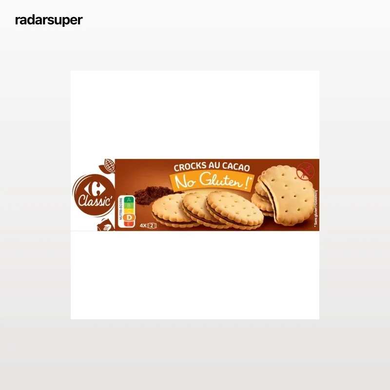 Galletas rellenas de cacao Carrefour Classic sin gluten 120 g.