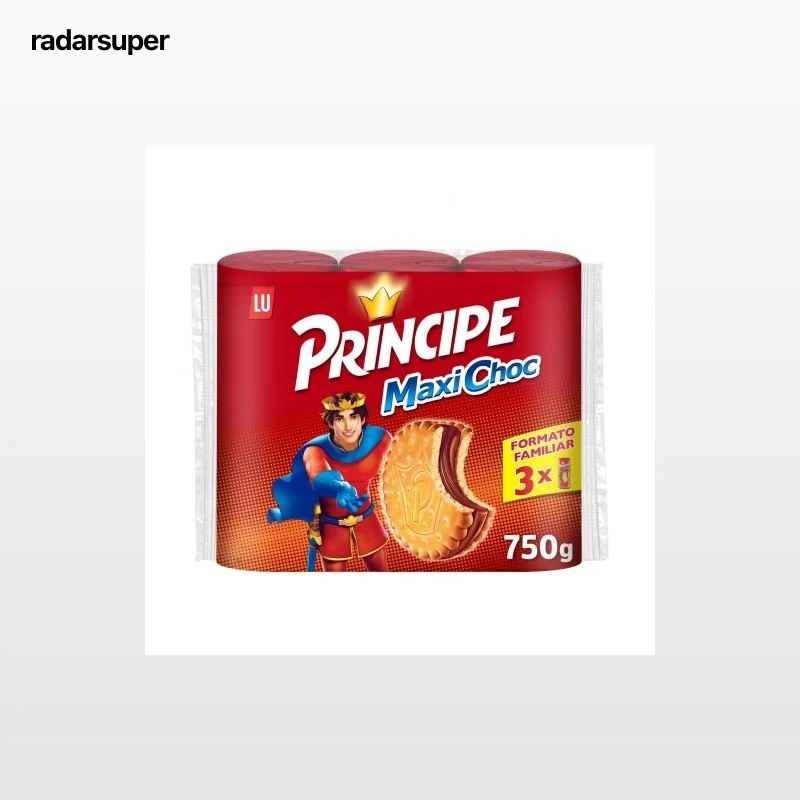 Galletas rellenas de crema de chocolate Maxi Choc Príncipe pack de 3 unidades de 250 g.