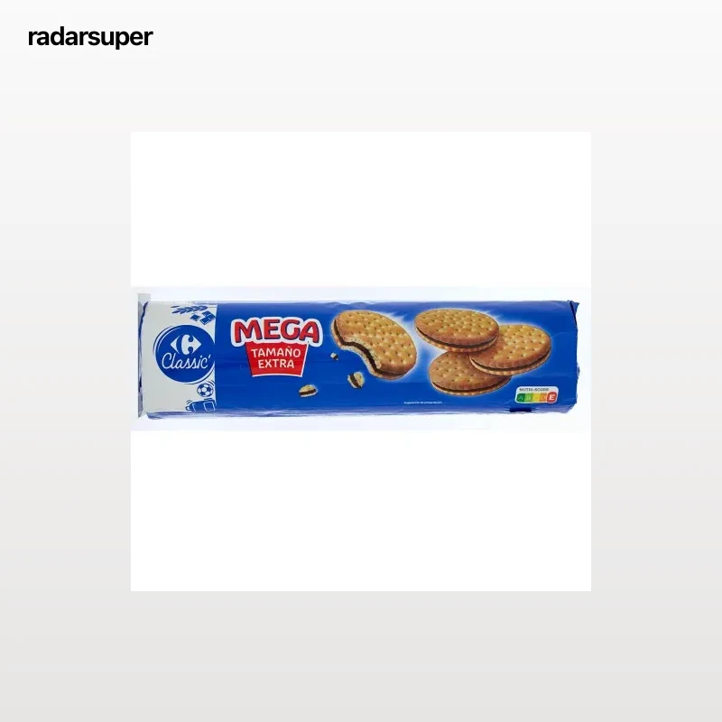 Galletas rellenas de crema de chocolate Mega Carrefour Classic 500 g.