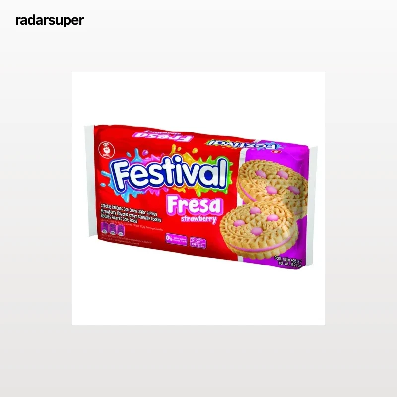Galletas rellenas de fresa Festival 403 g.