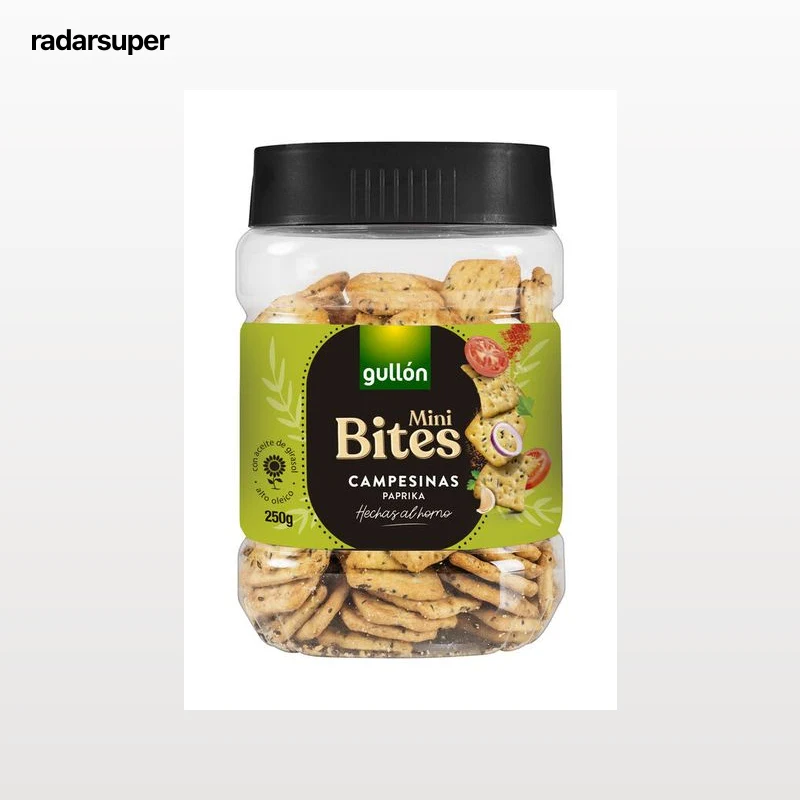Galletas saladas mini bites campesinas paprika Gullón 250g