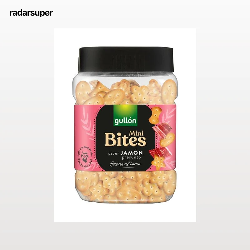 Galletas saladas mini bites con sabor a jamón Gullón 250g