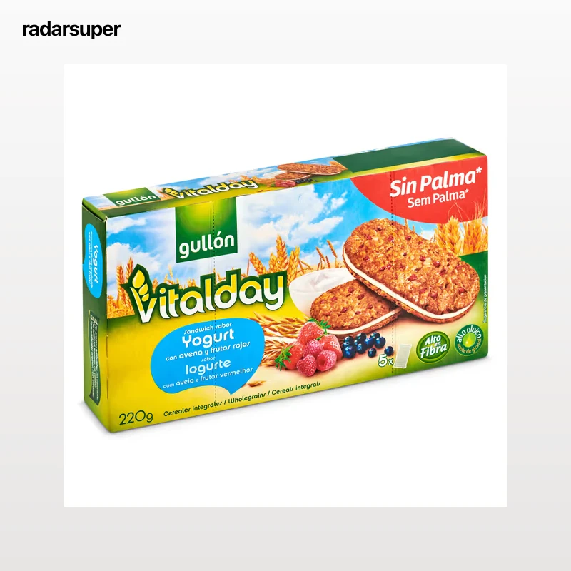 Galletas sándwich yogurt y frutos rojos Gullón Vitalday 220 g