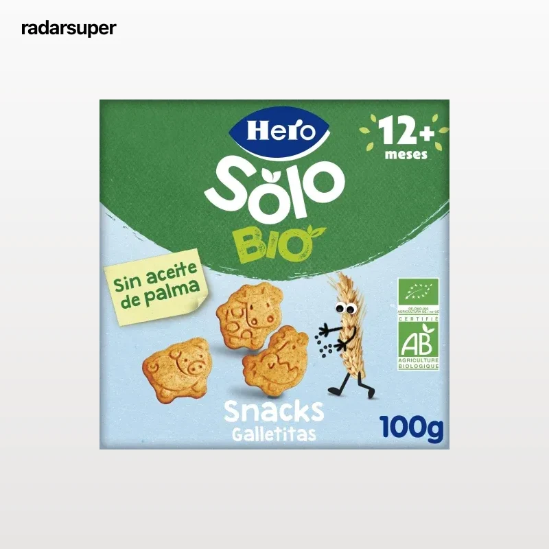 Galletitas infantiles animales desde 12 meses ecológicas Hero Solo 100 g.