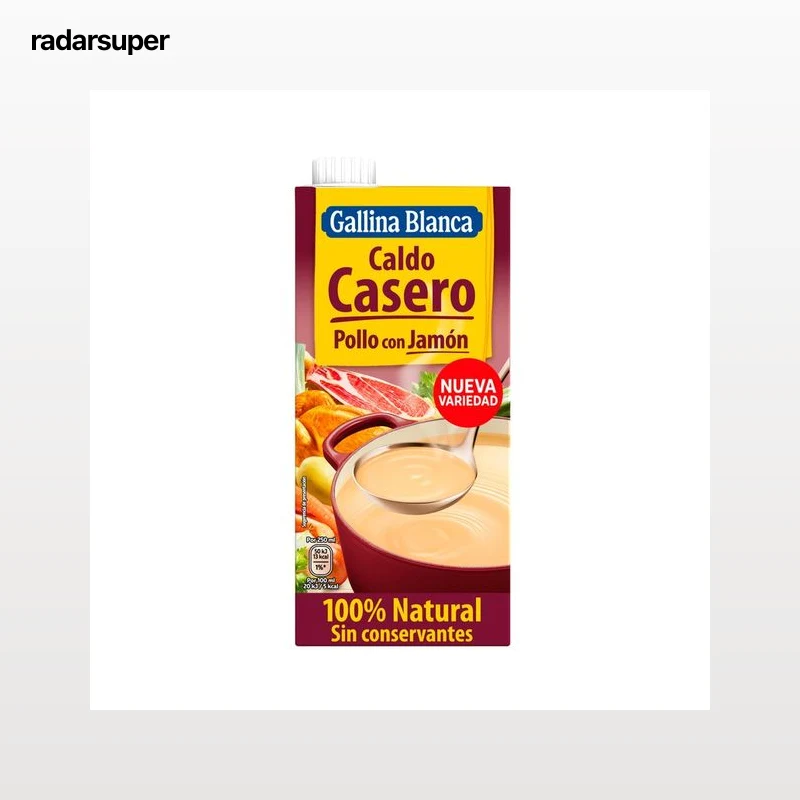 GALLINA BLANCA Caldo básico de pollo y jamón 1L