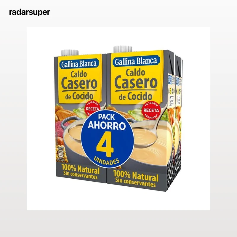 GALLINA BLANCA Caldo de cocido 4 uds. 1 l.