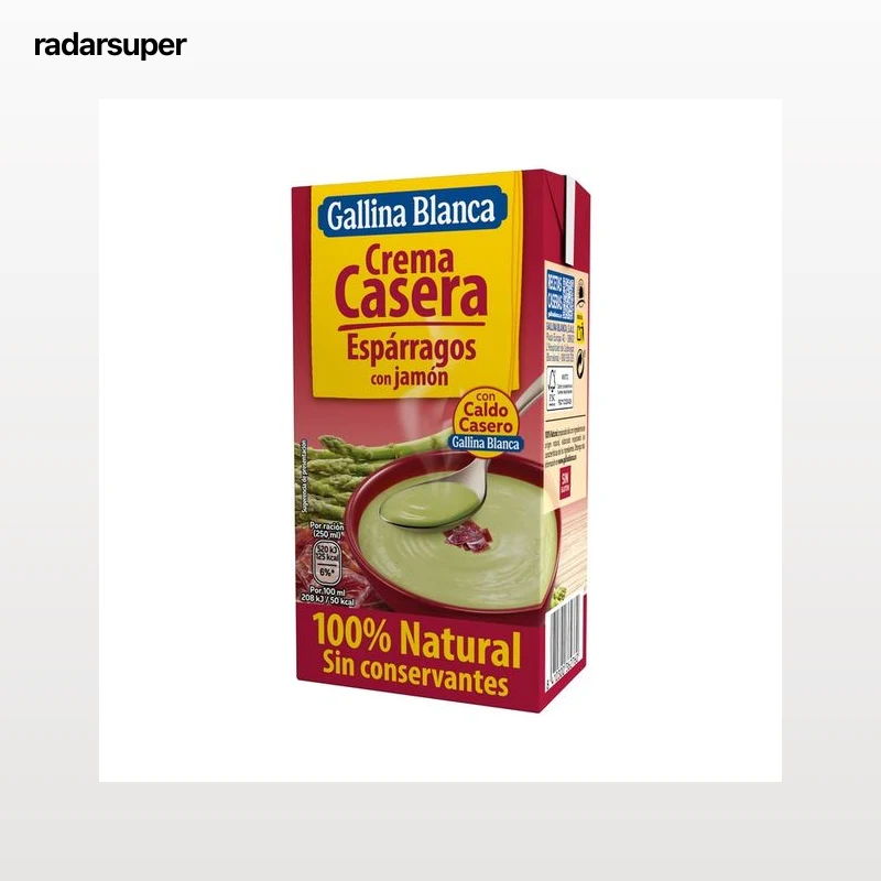 GALLINA BLANCA Crema casera de espárragos con jamón 500 ml.