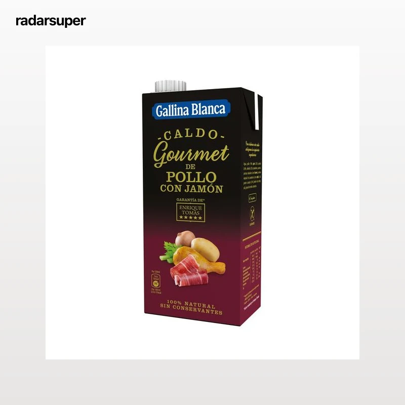 GALLINA BLANCA Gourmet Caldo de pollo con jamón brick 1 l.