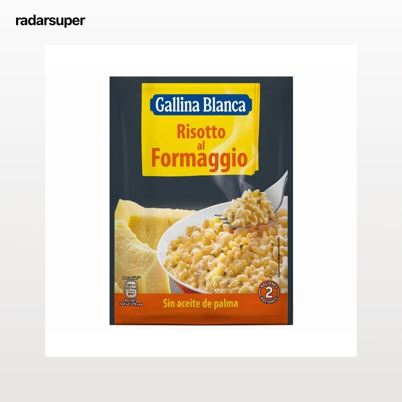 GALLINA BLANCA Risotto a la parmesana con queso Parmigiano Reggiano sobre de 175 g.