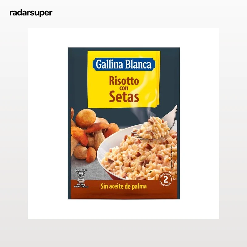 GALLINA BLANCA Risotto elaborado con setas selectas sobre de 175 g.