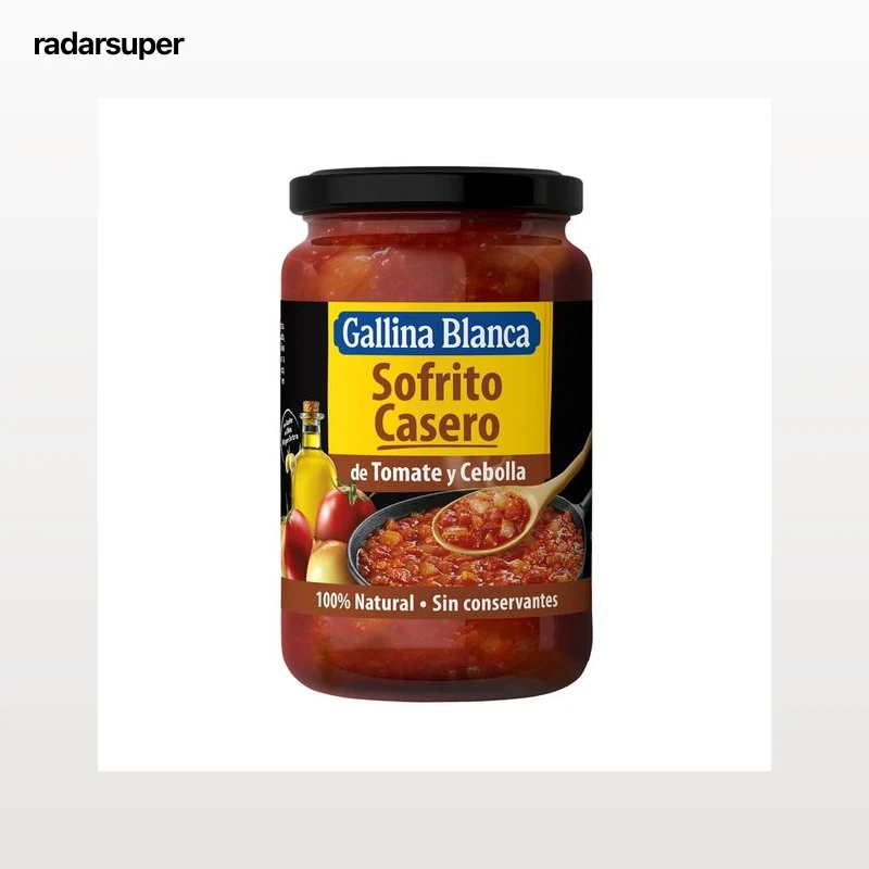 GALLINA BLANCA Sofrito de tomate y cebolla troceados frasco 350 g.
