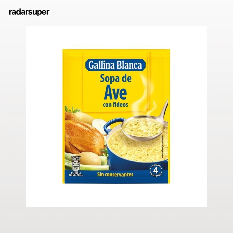 GALLINA BLANCA Sopa de ave con fideos finos 71 g.