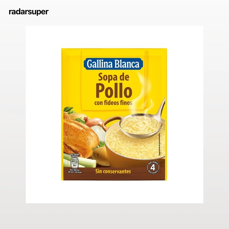 GALLINA BLANCA Sopa de pollo con fideos finos 71 g.