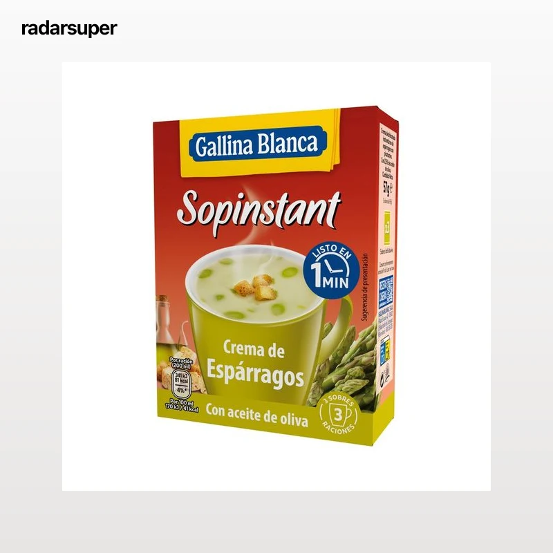 GALLINA BLANCA Sopinstant Crema de espárragos con picatostes 3 uds. 19 g.