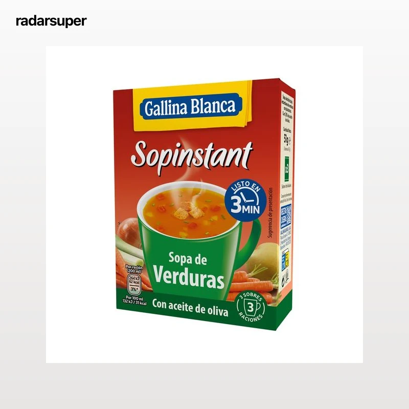 GALLINA BLANCA Sopinstant Sopa de verduras con picatostes 3 uds. 17 g.
