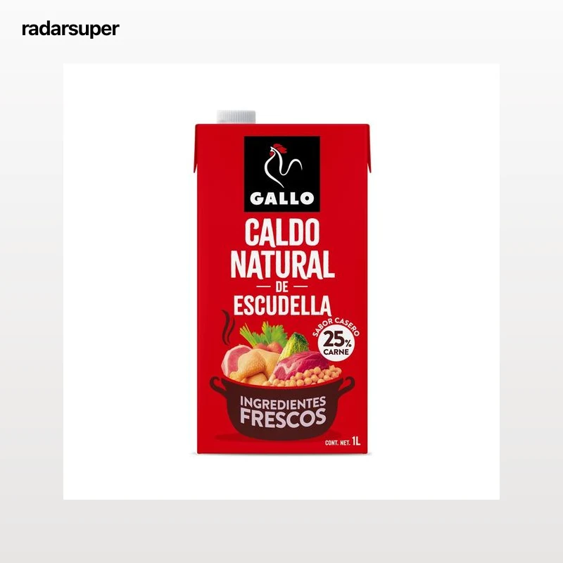GALLO Caldo natural de escudella, elaborado con ingredientes frescos 1 l.