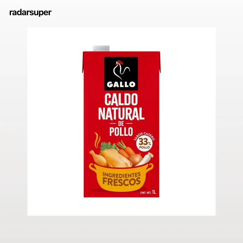 GALLO Caldo natural de pollo, elaborado con ingredientes frescos 1 l.