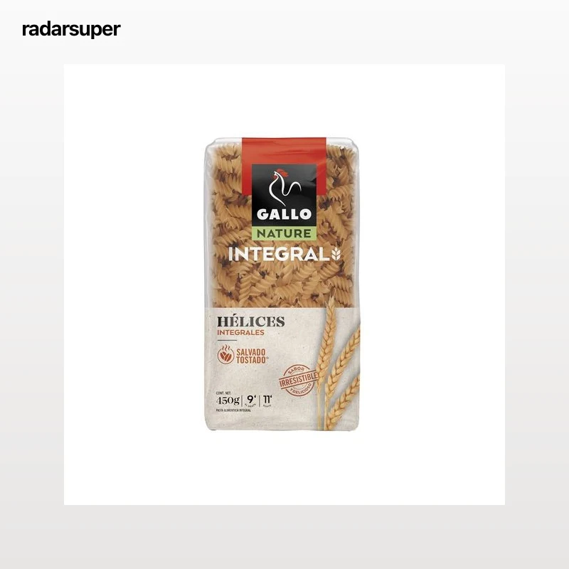 GALLO NATURE Pasta hélice integrales 450 g.
