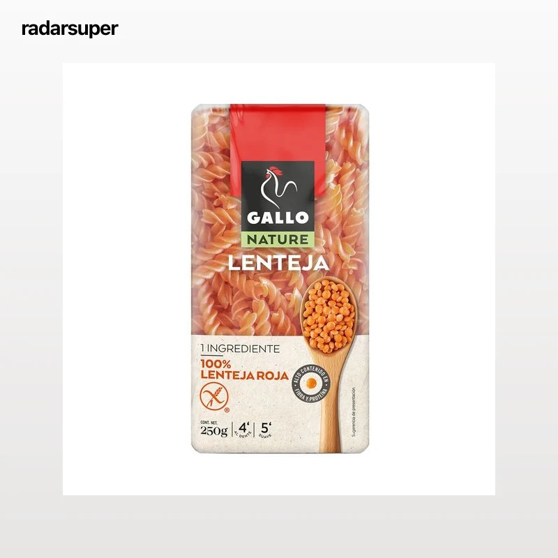 GALLO NATURE Pasta hélices de lentejas 250 g.