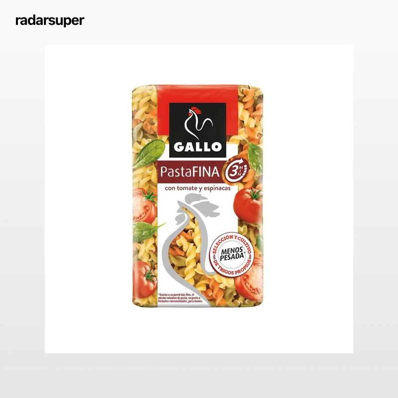 GALLO Pasta fina hélices vegetales 450  g.