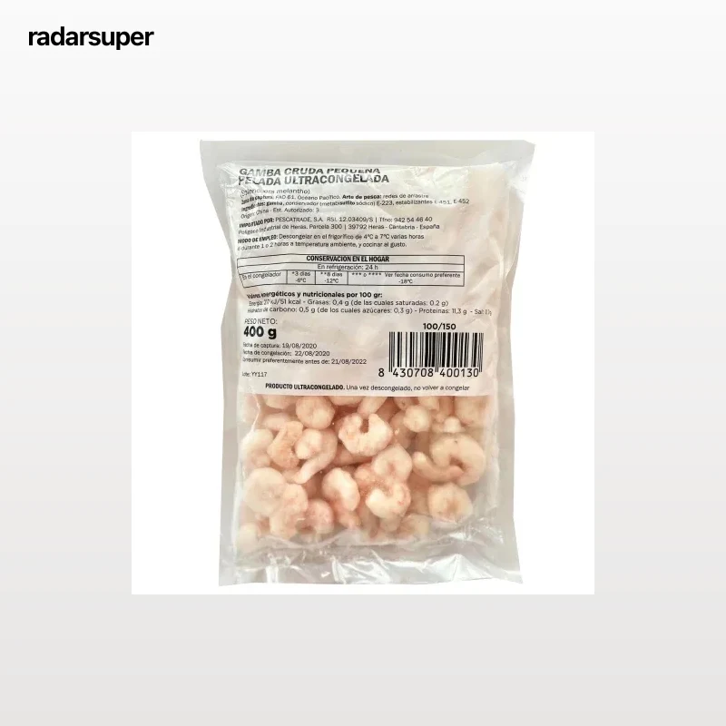 Gamba cruda pequeña pelada Pescatrade 400 g