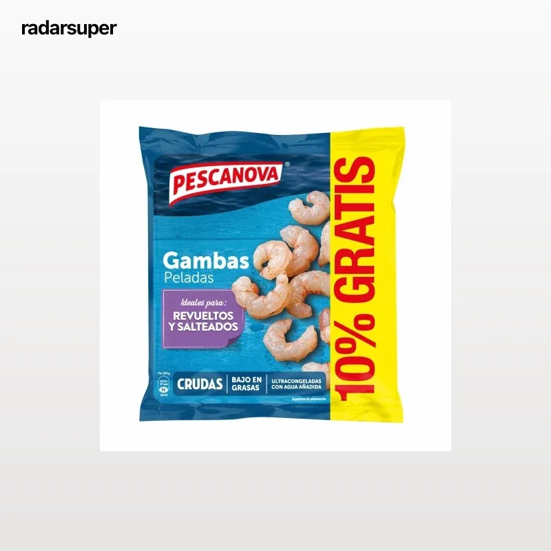 Gambas peladas crudas ultracongeladas Pescanova 240 g.