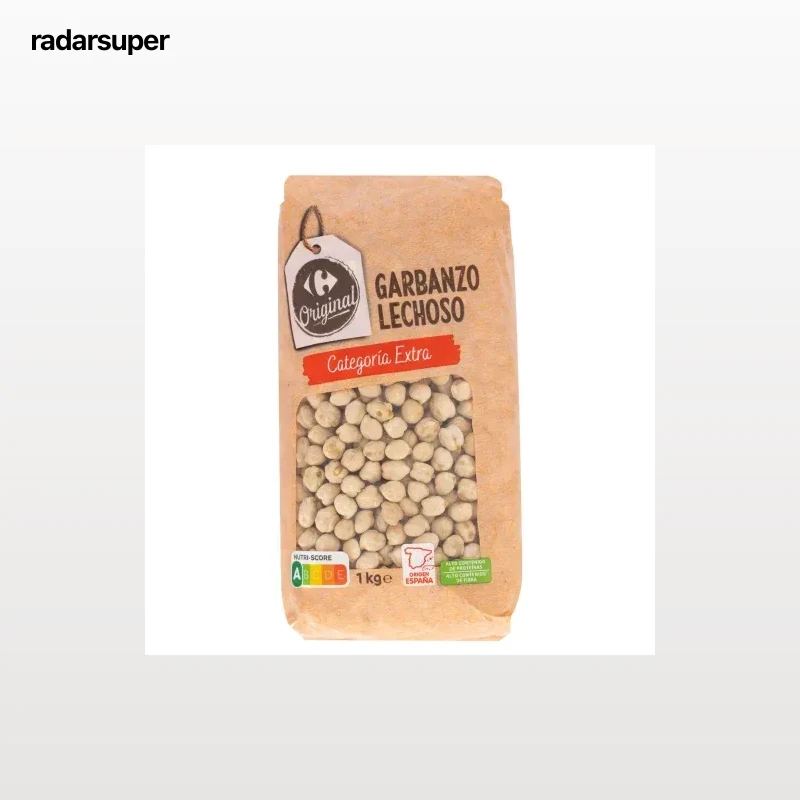 Garbanzo lechoso categoría extra Original Carrefour 1 kg.