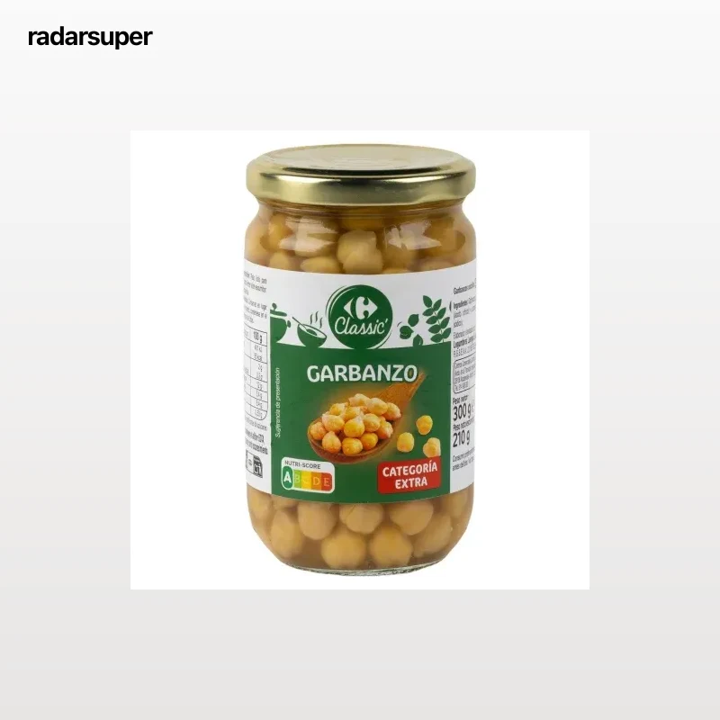 Garbanzos cocidos al natural Classic Carrefour 210 g.