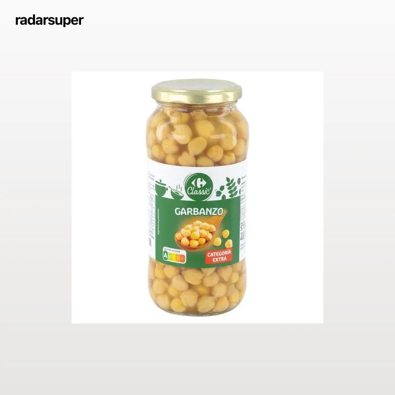 Garbanzos cocidos categoría extra Classic Carrefour 400 g.