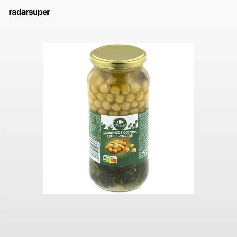 Garbanzos con espinacas Classic Carrefour 350 g.