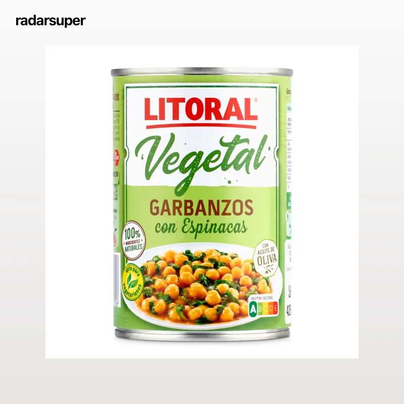 Garbanzos con espinacas Litoral 425 g
