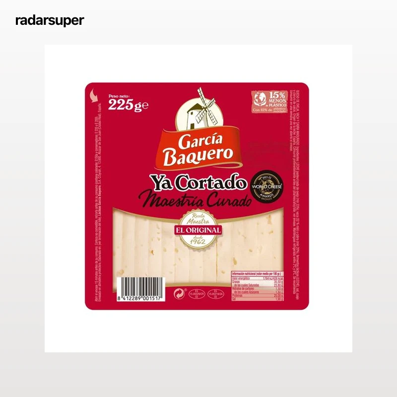 GARCÍA BAQUERO Queso curado de oveja, cabra y vaca Ya Cortado GARCÍA BAQUERO, cuña de 250 g.