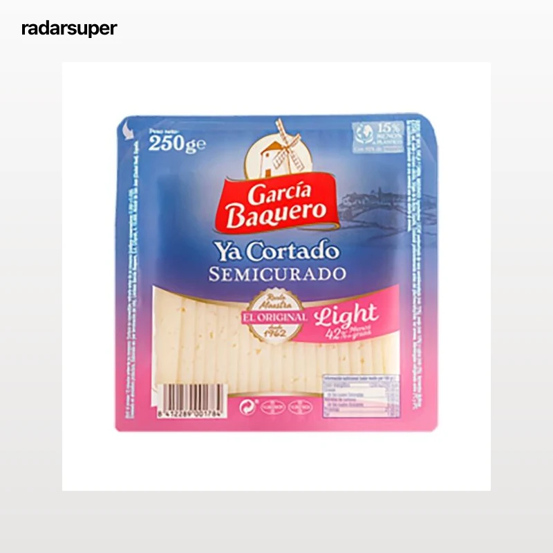 GARCÍA BAQUERO Queso mezcla semicurado lightde vaca, cabra y oveja cortado GARCÍA BAQUERO 250 g.
