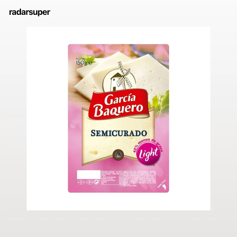 GARCÍA BAQUERO Queso semicurado light en lonchas GARCÍA BAQUERO 150 g.